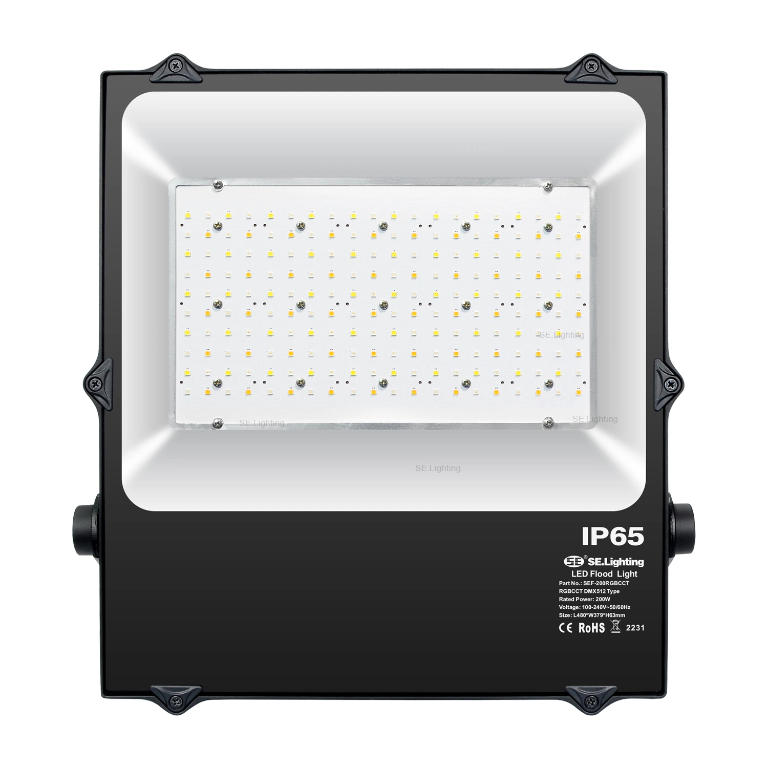 LED IP65, luz de fase, controlo DMX, 200 W, RGB RGBW Rgbcct Luzes de festa de projeção de festivais S