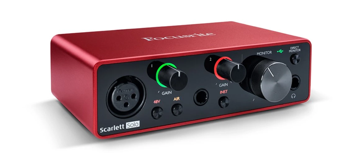 Focusrite Scarlett Solo Studio Recording Professional Sound Card Suit