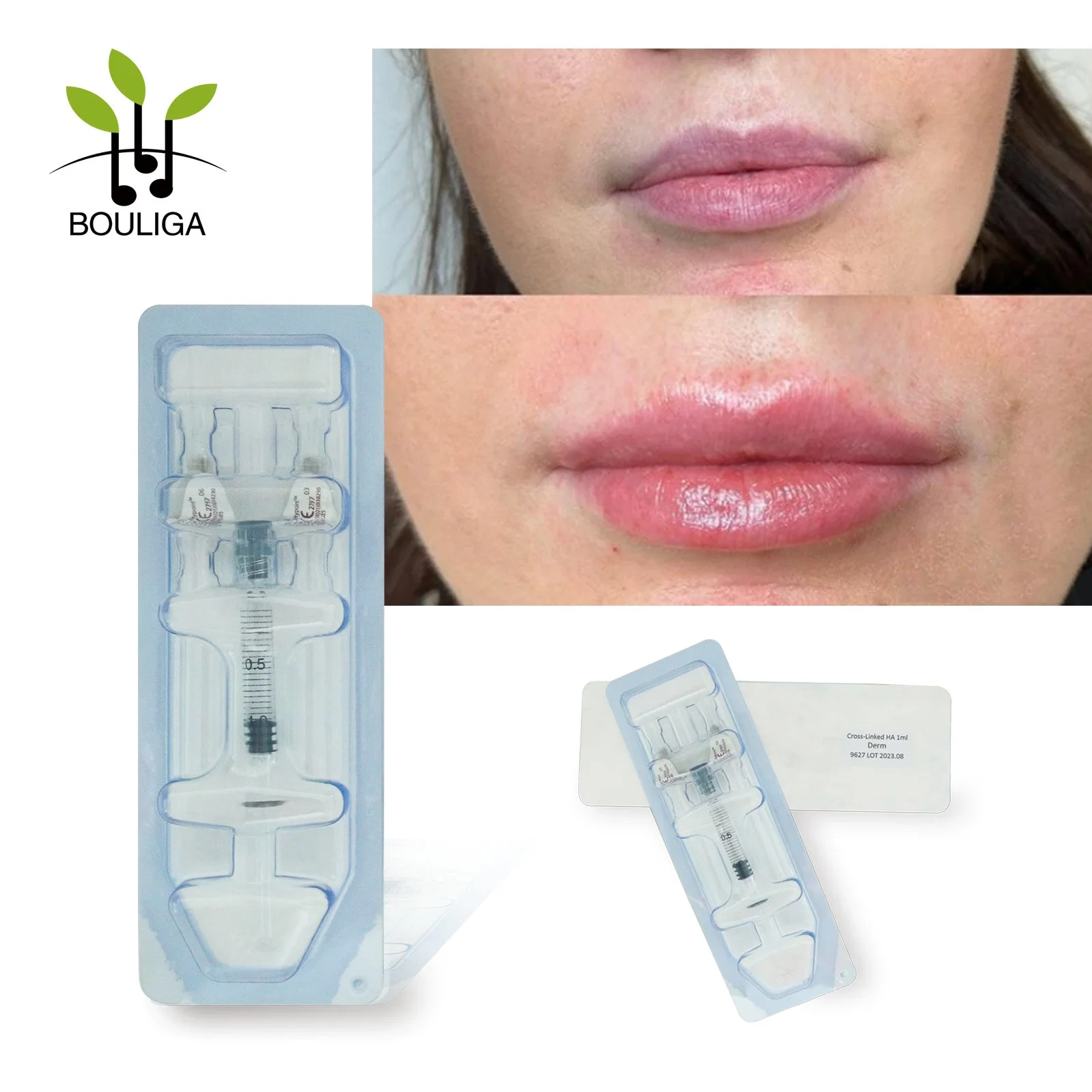 Bouliga Academy Productos Cross Linked Injectable Hyaluronic Acid Dermal Filler 1ml llenadora de ha segura y duradera