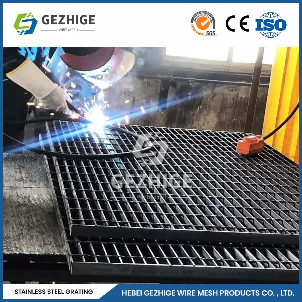 Gezhige Self-Cleaning Stainless Steel Channel Grate Manufacturing Custom Iron Steel Grating China 25 30mm Bearing Bar Pitch Ss Floor Drain Grating