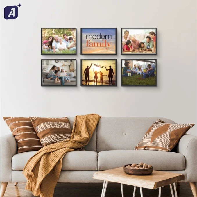 Lightweight Self Hanging Plastic Photo Tiles for Home Deco