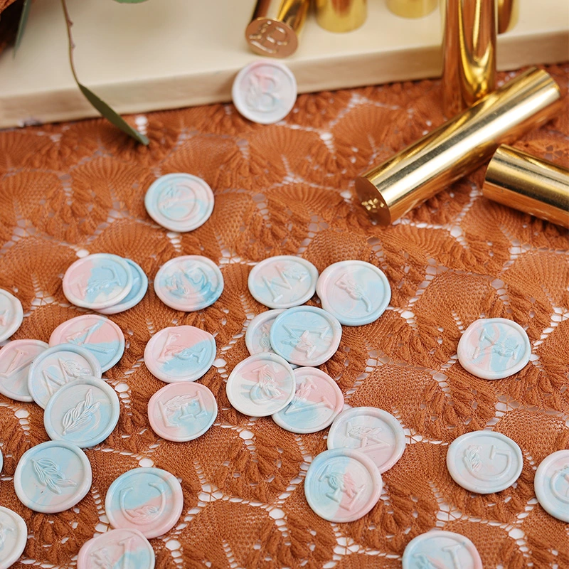 Wax Seal Stamp 15mm Small Copper Pillar Eucalyptus Leaves Letter