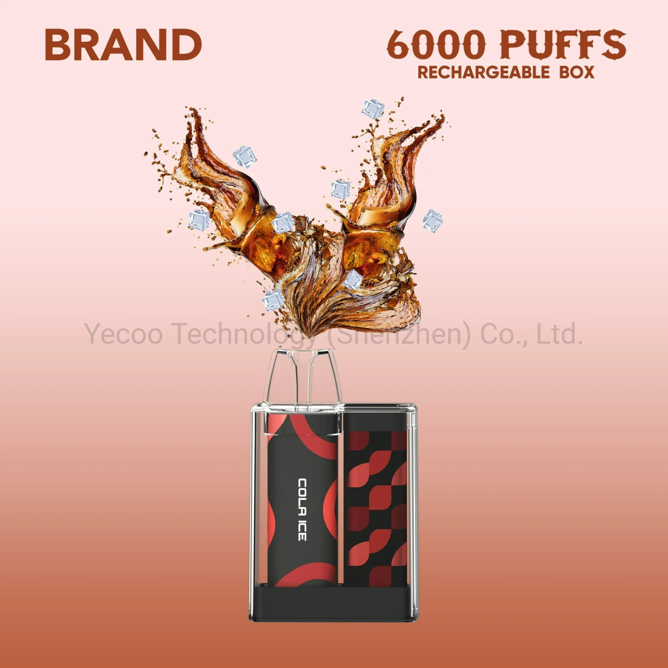 Commerce de gros 6000 bouffées Vape usine OEM Boîte rechargeable de marque privée Mesh Vape stylo jetable bobine d'e-cigarette Yecoo Chine RoHS ce gros