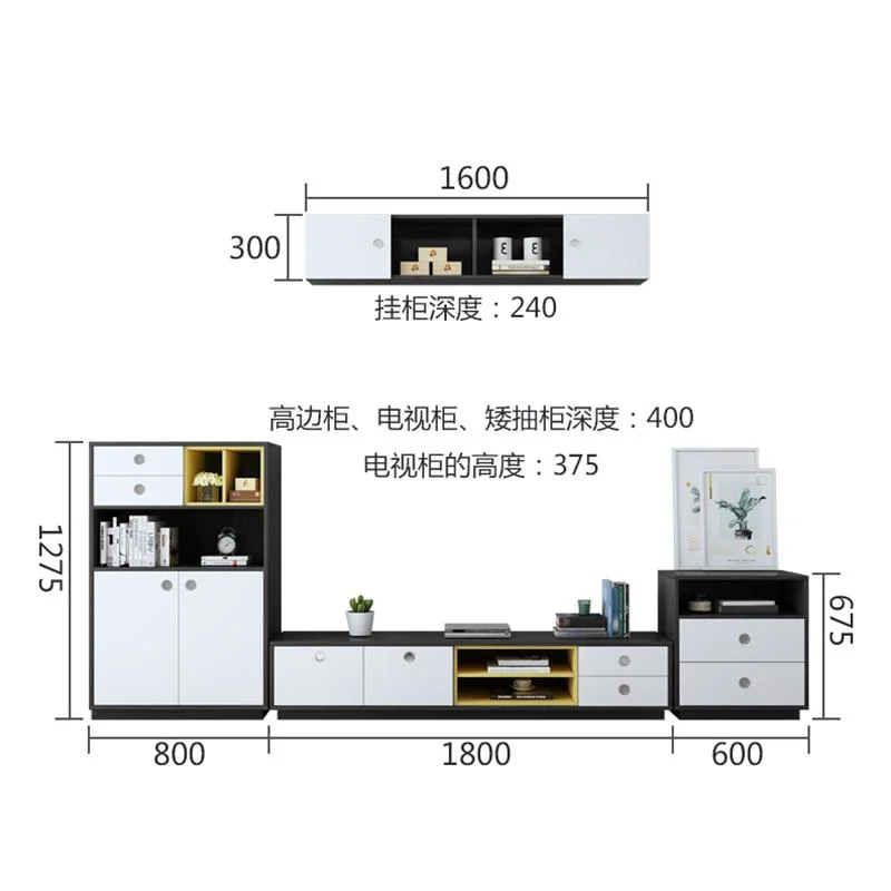 Luxury From Factory Nice Design Home Color Optional Wooden TV Stand and Coffee Table Set Living Room Furniture