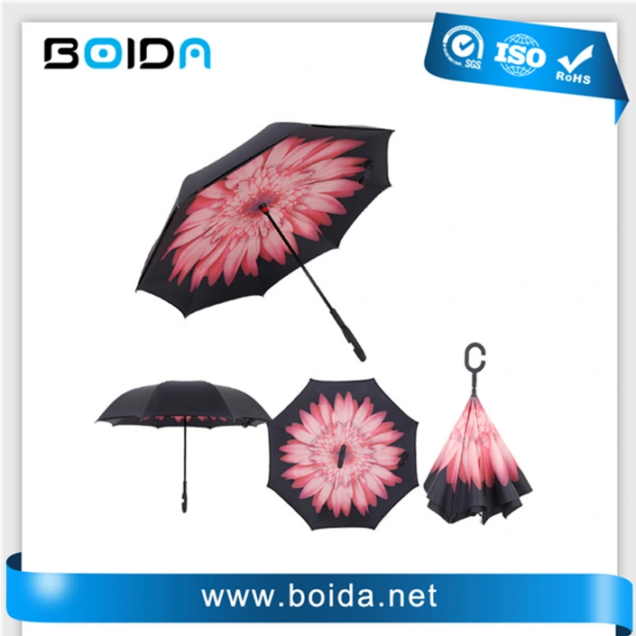 Promotional Golf Fold Sun Outdoor Gift Windproof Reverse Inverted Umbrella (UA32232)