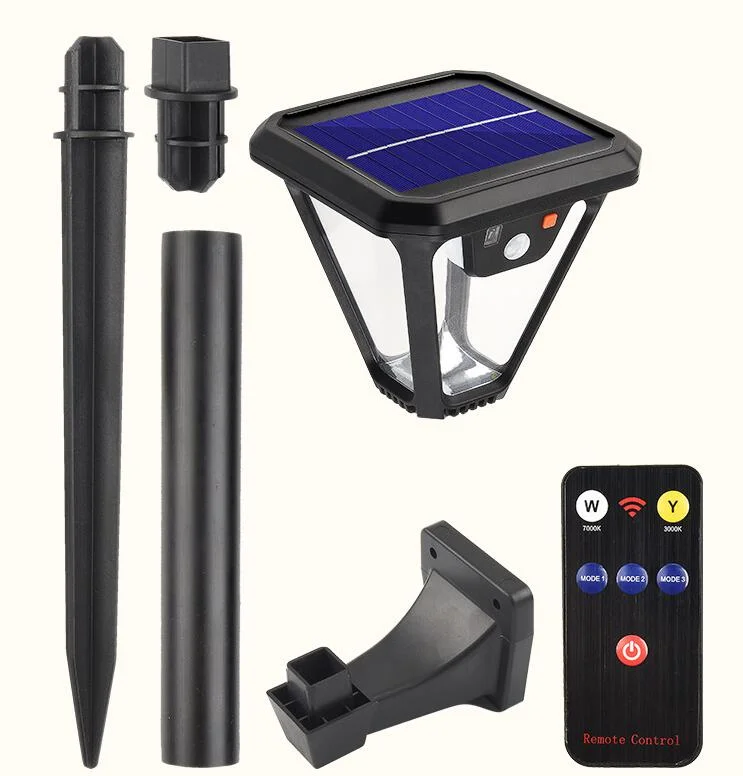 Outdoor 3 Modi Fernbedienung Garage Sicherheit Wandleuchte USB Ladegerät Solar Lawn Light