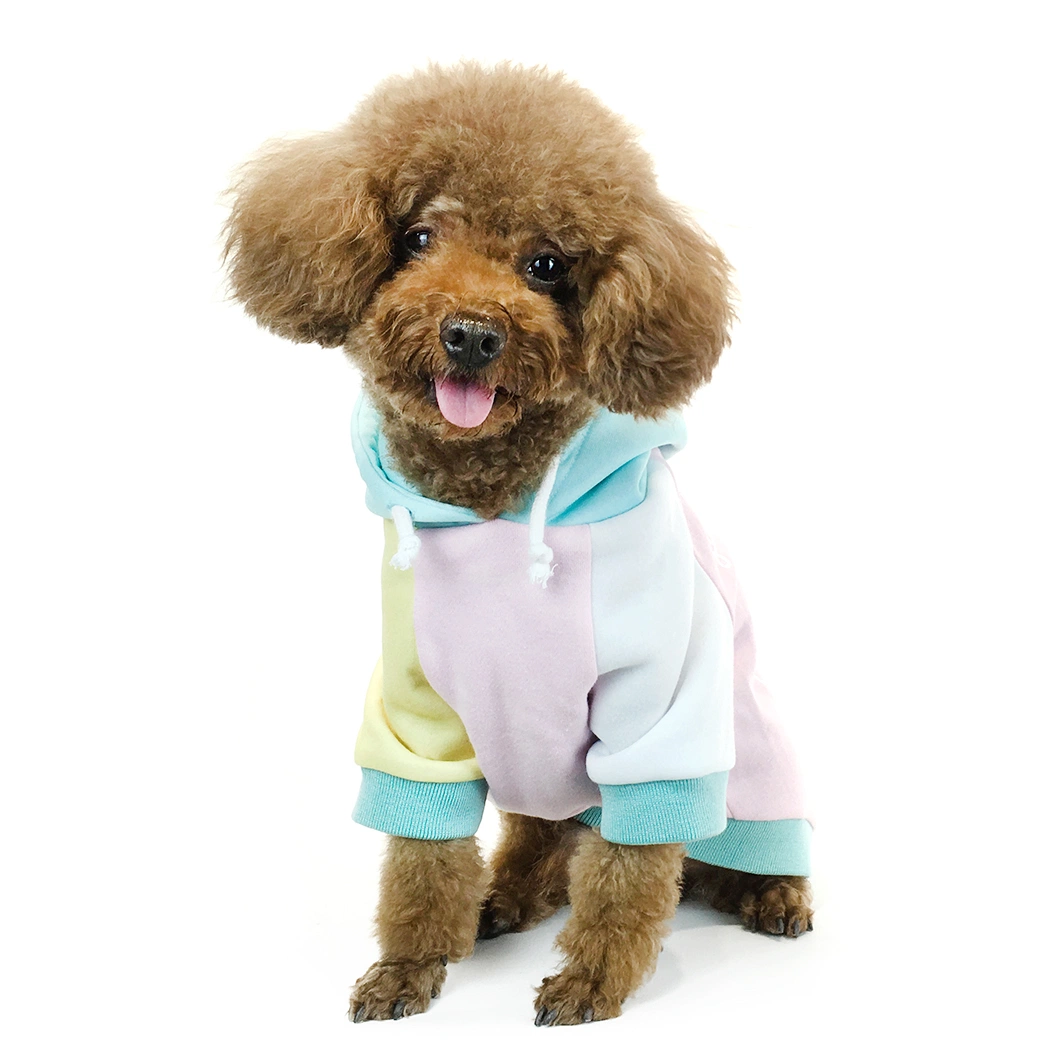 2023 Dog Cat Clothes Pet Contrast Color Coats Warm Hoody Jacket