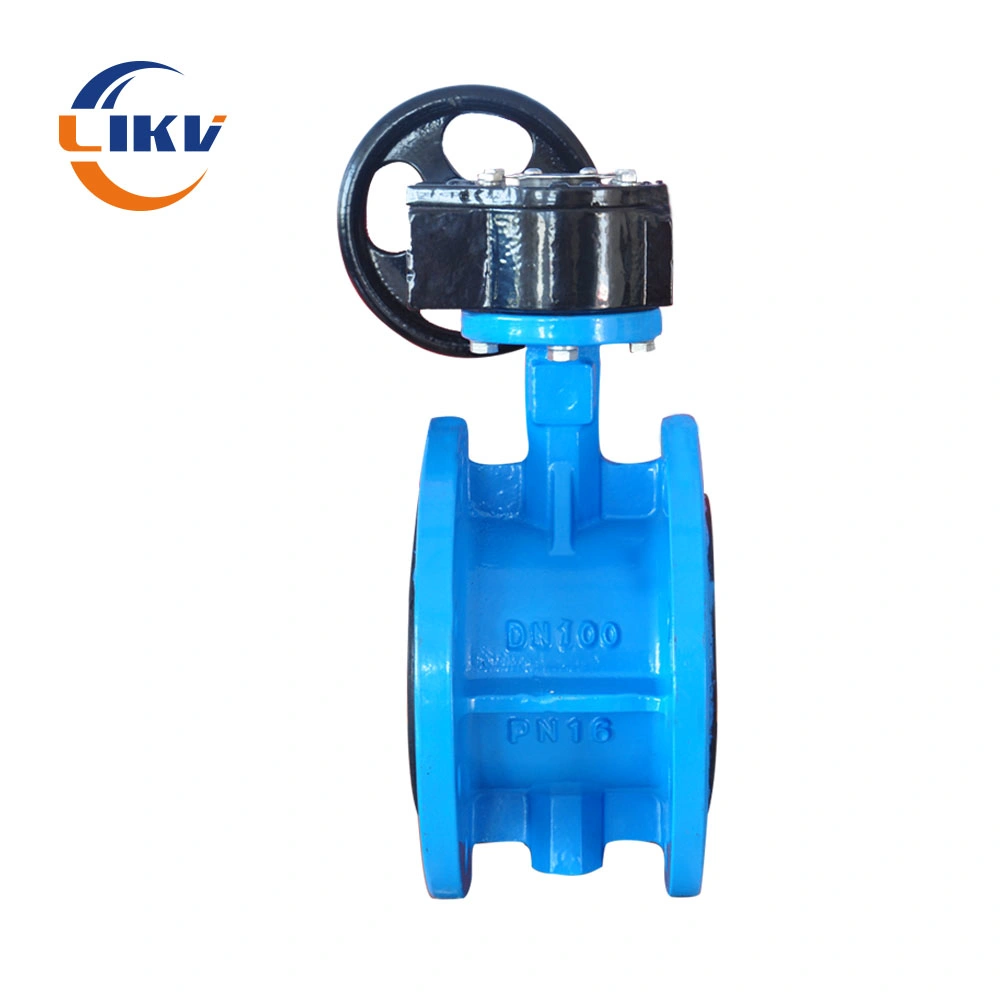 Likv Blue Painting Ductile Iron EPDM Seal Flange Butterfly Valve of China