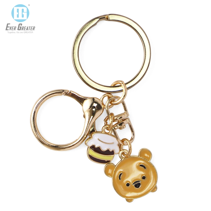 Пользовательские цепочки ключей изящный металлический Keychains эмаль