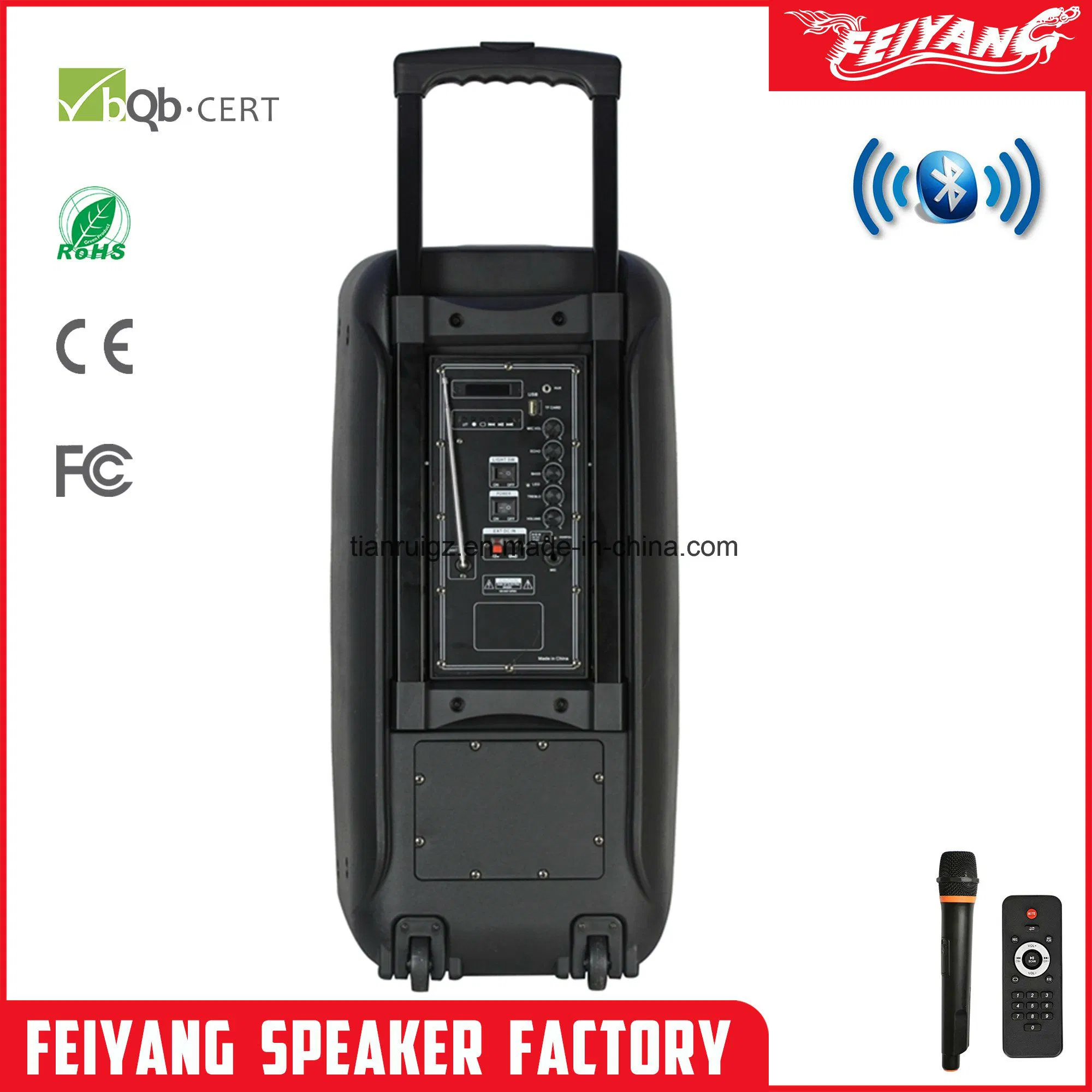 Feiyang Double 10 Inch Big Power Rechargeable Battery Trolley Speaker