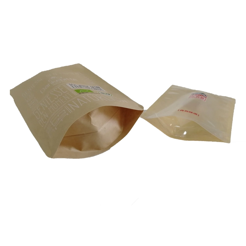 Biodegradable Doypack Stand up Pouch Ziplock Kraft Paper Bags