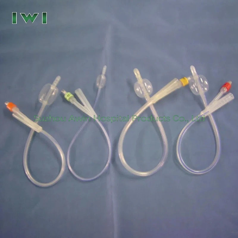 100% Full Silicone Foley Catheters 2-Way 3-Way Drainage Catheter