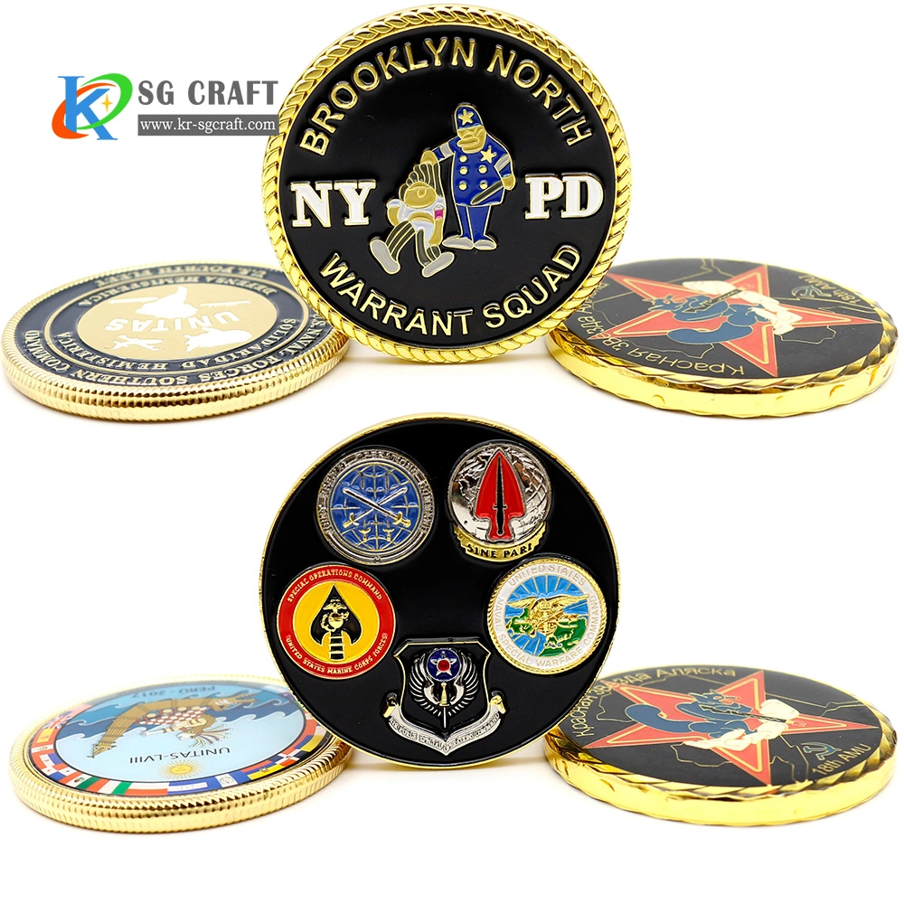 Maker de metal personalizados Artesanías Soft enamel 3D Premios monedas antiguas monedas conmemorativas de desafío insignias con diseño de logotipo&amp;reto militar monedas