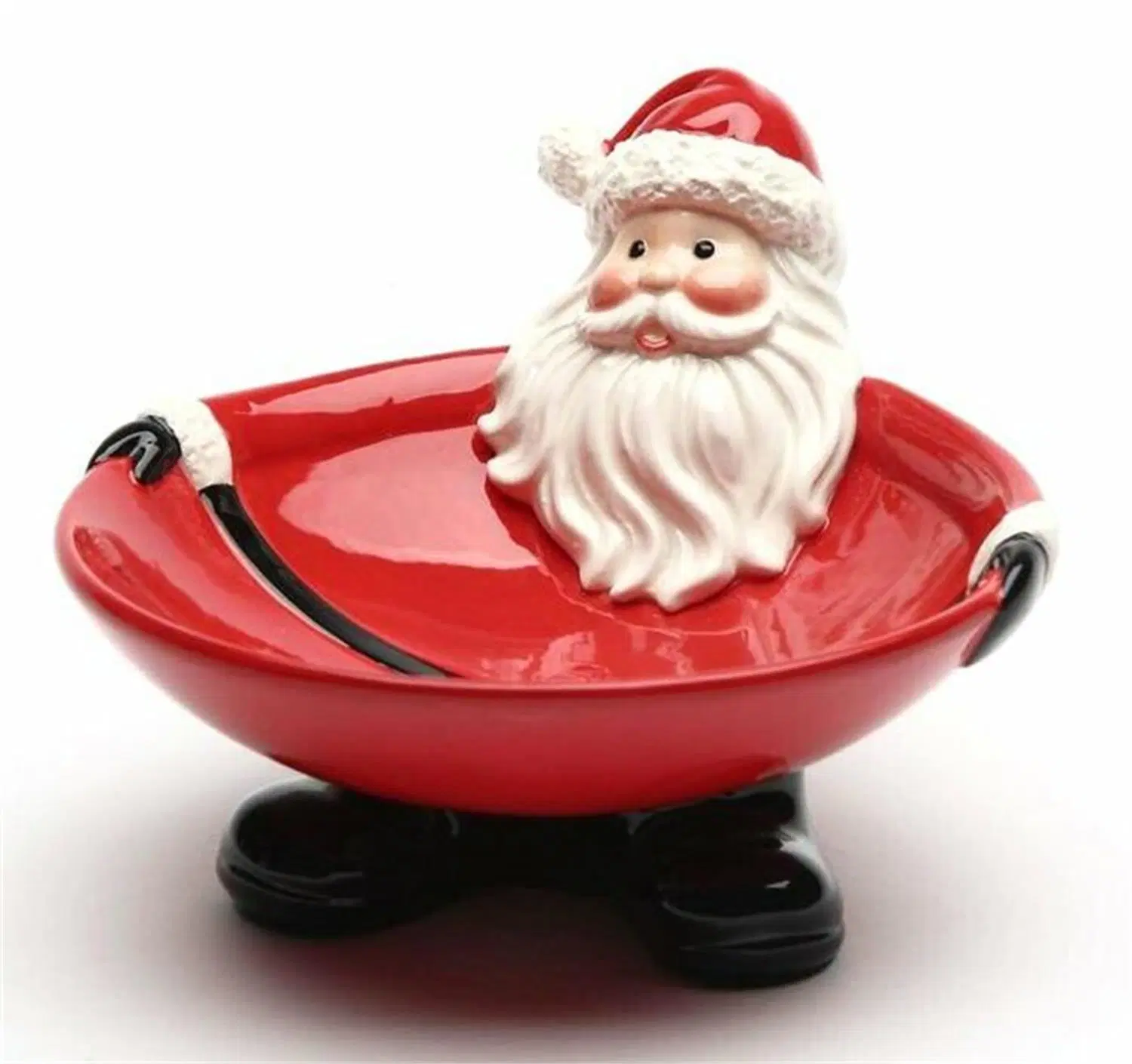 Christmas Santa Shape Custom Ceramic Candy Bowl