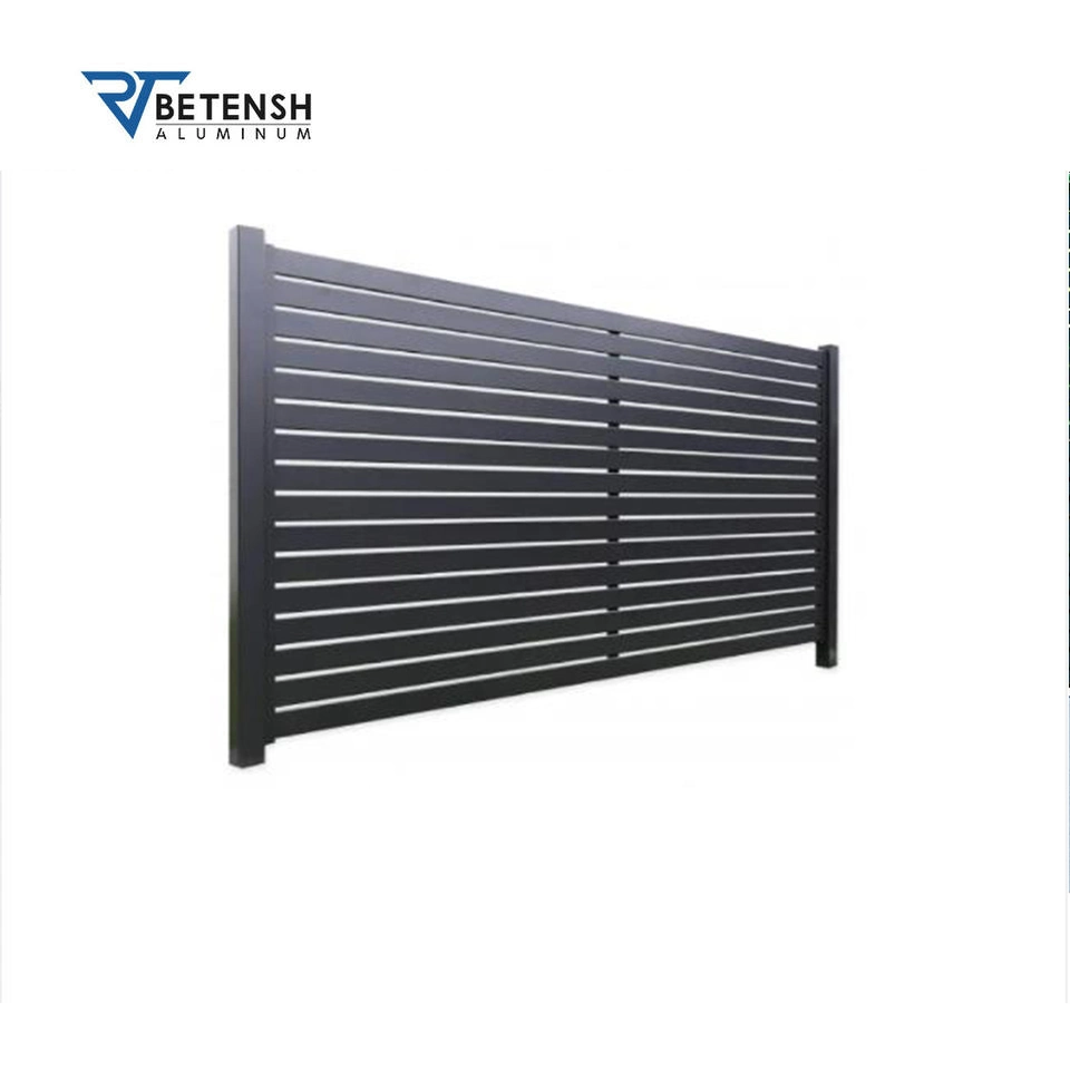 Aluminum Outdoor/Indoor Power Coated Black/White Privacy Profile Slat Horizontal Fence for Gate/Farm/Garden with CE/ISO