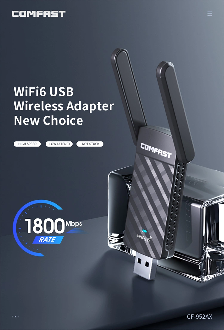 USB3.0 High Power 2.4GHz 5.8GHz WiFi 6 Network Card USB WiFi Dongle 1800Mbps 802.11ax Comfast WiFi USB Wireless Adapter