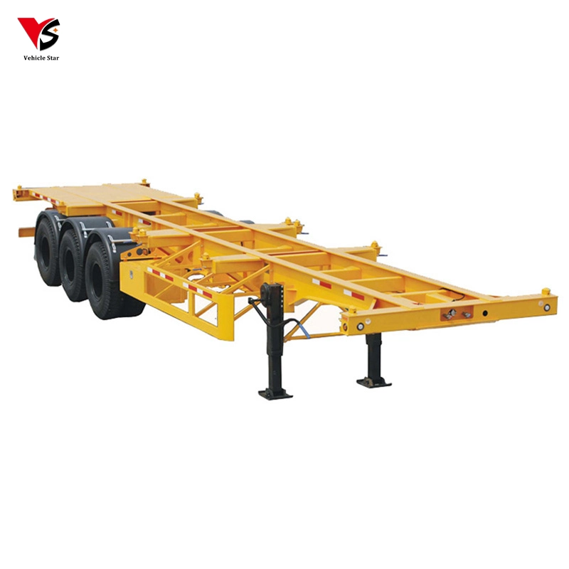 20ft 40ft Transporte de contenedores Skeleton Semi Trailer Skeleton Container Semirremolque para camiones de chasis