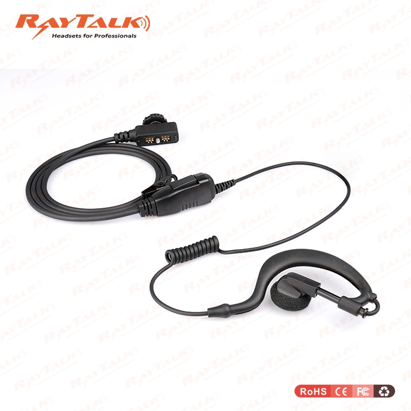 Auricular auricular de 1 vías con auricular de estilo G manos libres forma G. Auricular con gancho para la oreja PTT en línea para walkie Talkie