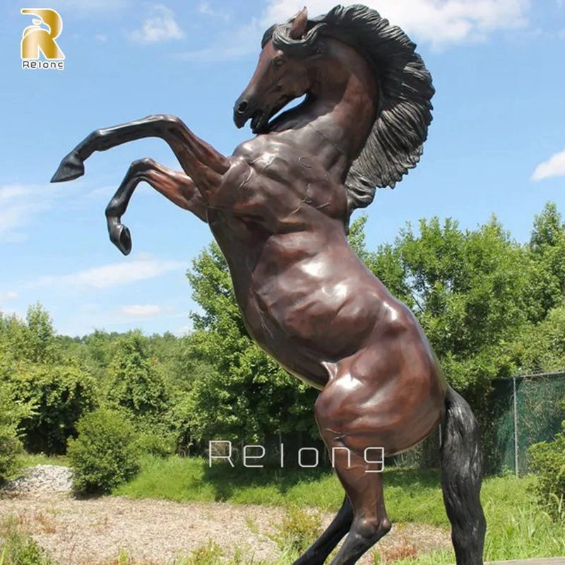 Classique en plein air de haute qualité en métal Jardin Parc Décoration Grand Bronze Coulée Sautant Cheval Sculpture Fabricant