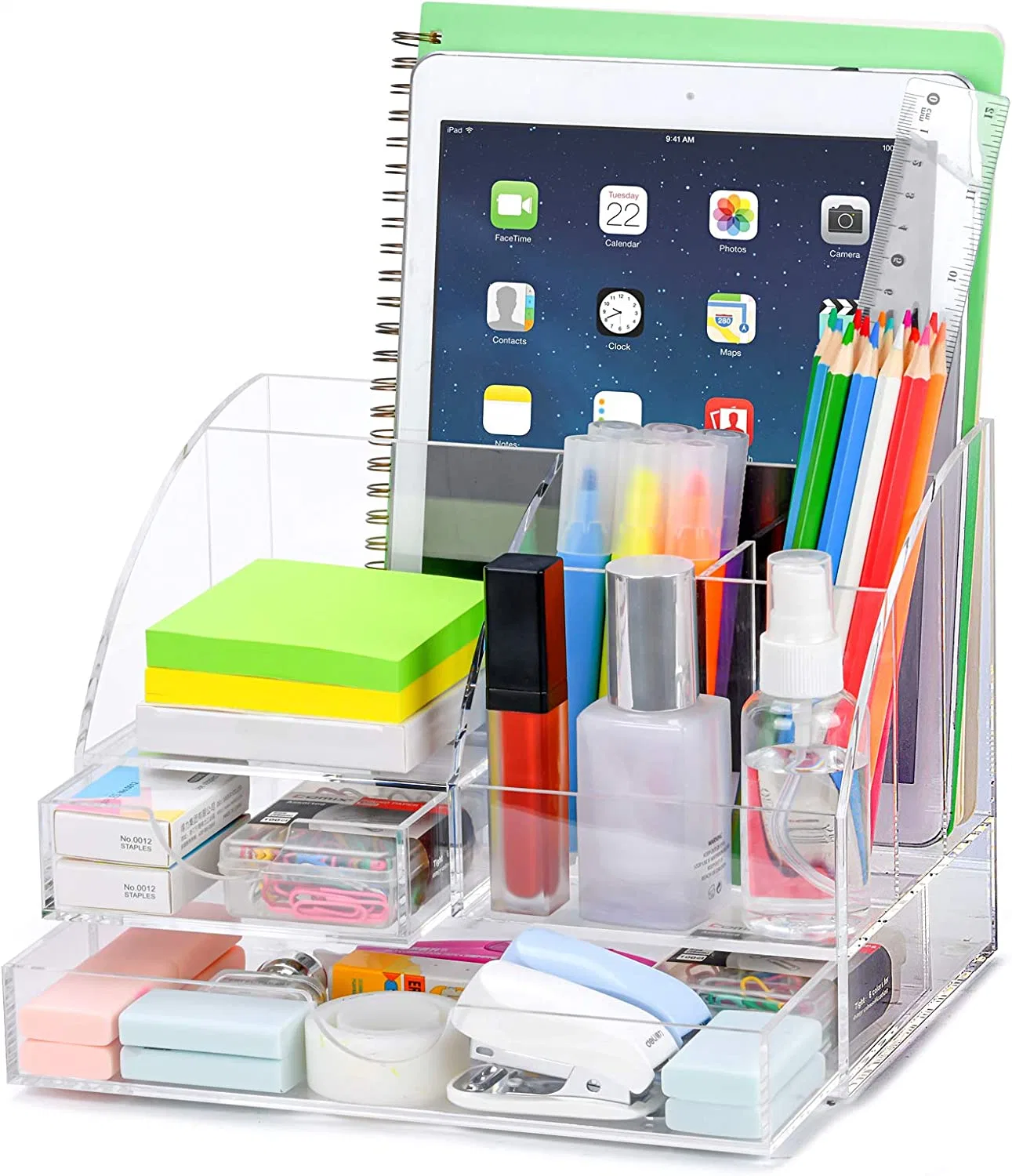 All in One Office Supplies Accessories with 2 Drawers Organization
