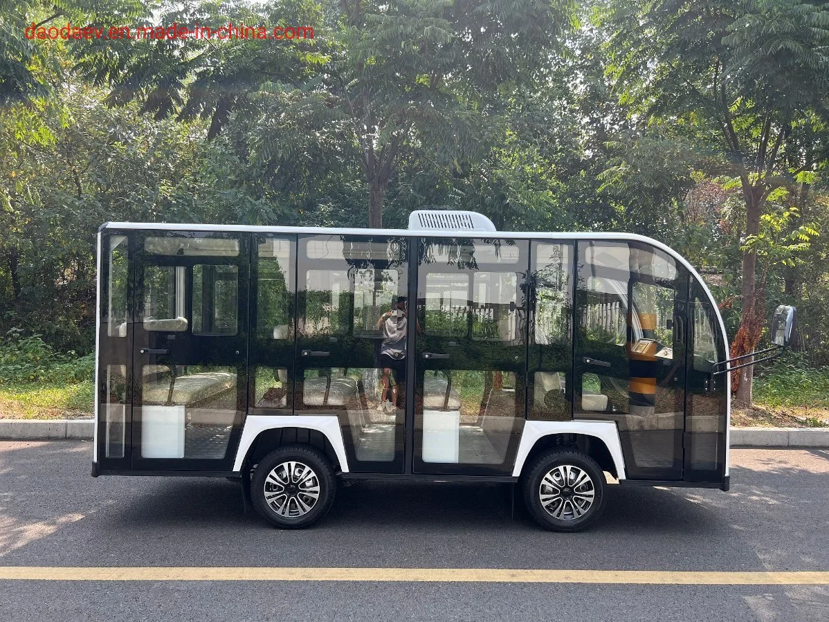 China Fábrica Alta Performance 72V 7.5kw Super Carga de Energia 11 Passageiros Bateria de Lítio Elétrico Ônibus de Turismo Aberto Fechado Carro de Turismo Minibus F11m-Qm12