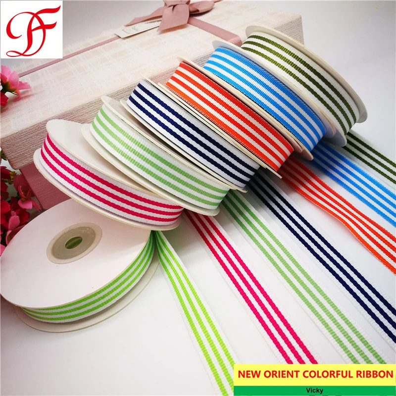 Wholesale/Supplier Polyester Stripe Ribbon Double/Single Face Satin Grosgrain Gingham Taffeta Hemp Satin Center/Edge Organza Ribbon for Wedding /Party/Deco/Xmas/Hair Bow