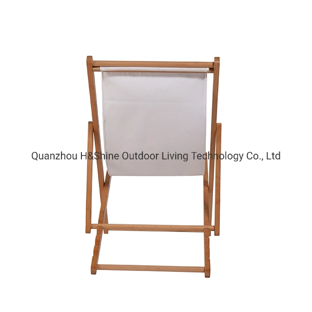 Outdoor Portable Travel Chair Wooden Sling Reclining Beach Chair