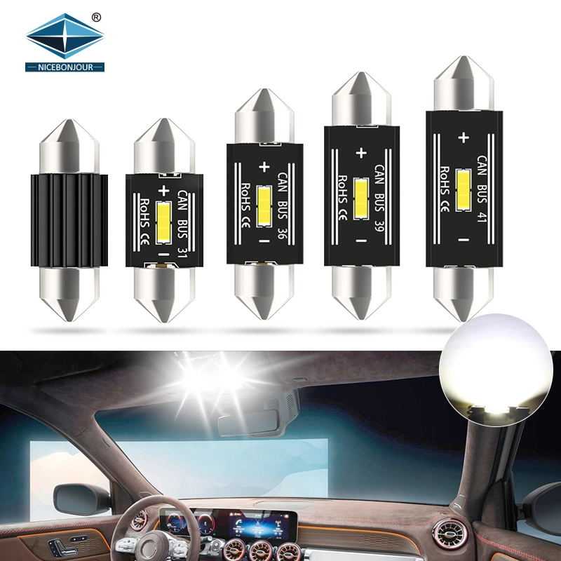 Car Light Bulbs Manufacturer 31mm 36mm 39mm 41mm Festoon LED 1860SMD LED Canbus Error Free Car LED Dome Light C10W C5w