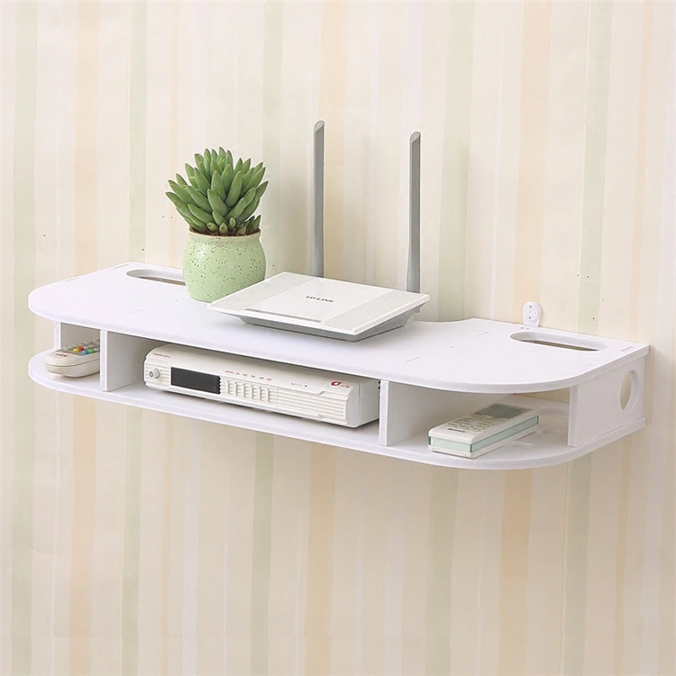 PVC Wall TV Cabinet Organizer Router Storage Box Bracket Wall Hanging Partition Shelf