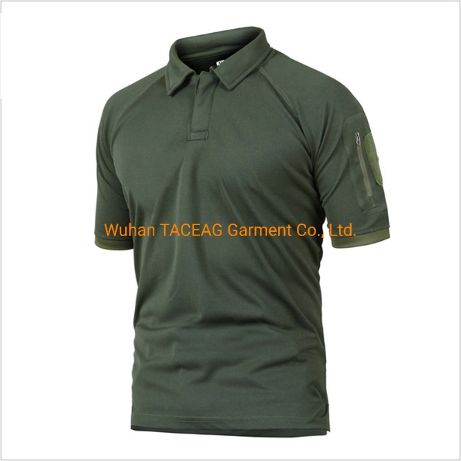 Acu Camouflage Color Arm with Zipper Polo Shirt