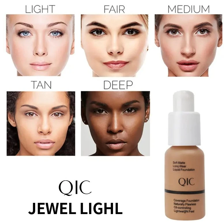 Online Оптовая продажа в наличии 5-цветной Liquid Foundation Matte Oil Control Полный охват Концеерский крем длительный срок водонепроницаемый безупречный жидкий фундамент