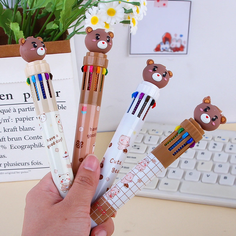 Hot Selling Ten-Color Cartoon Bear Ballpoint Pen