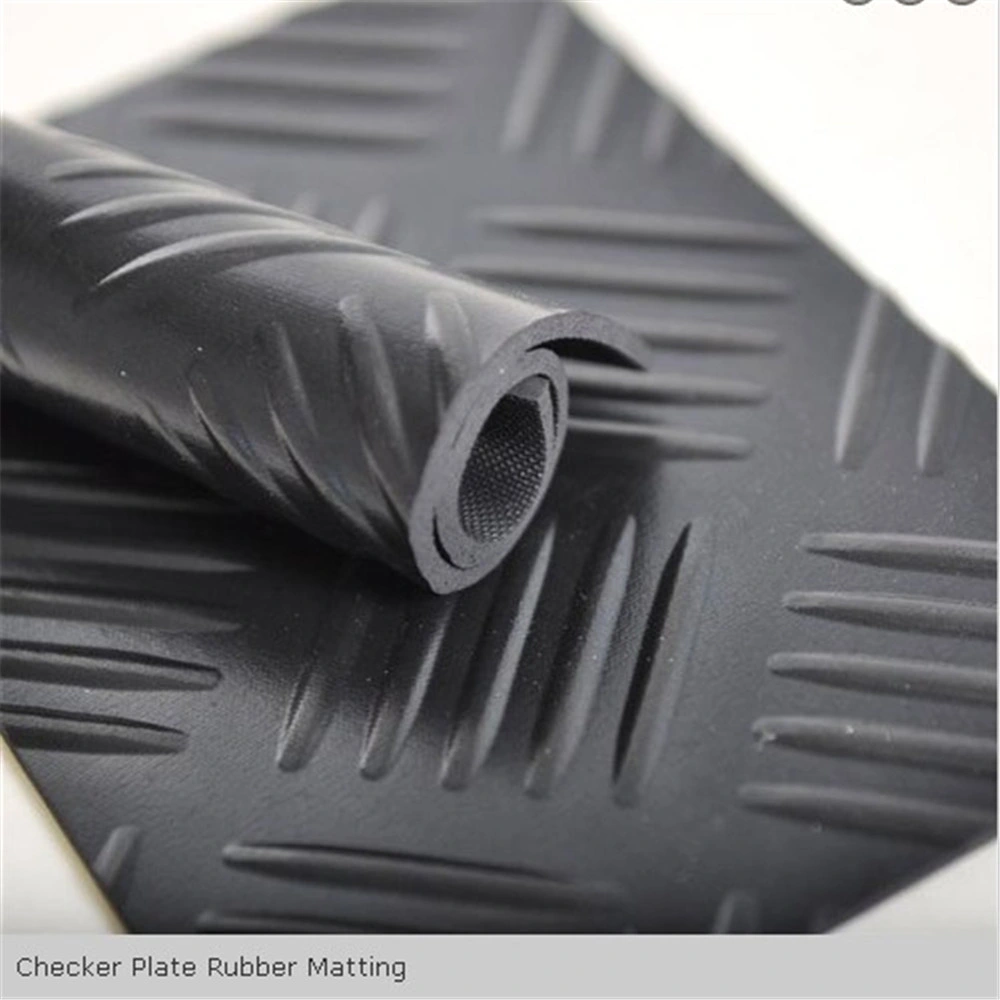 Heavy Duty Ribbed Pattern Rubber Sheet/ Anti-Slip Rubber Flooring Mat