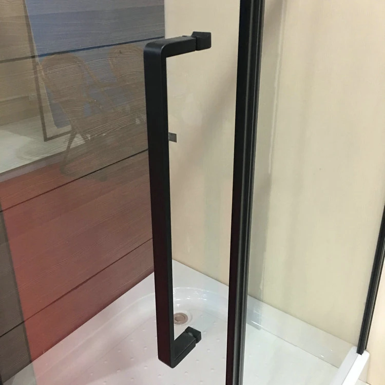 Top Quality Bathroom Black Simple Shower Room Pivot with Long Stainless Steel Handle