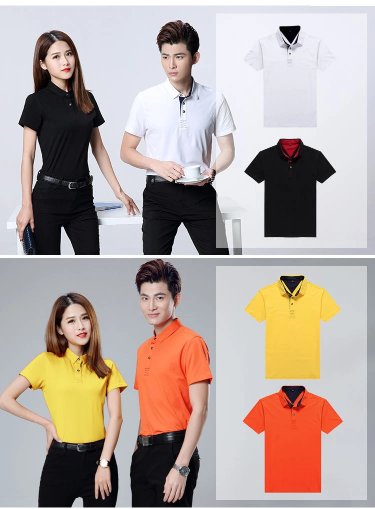 Polyester Simple Summer Mens Polo Advertising Culture Tshirt with Customized Logo
