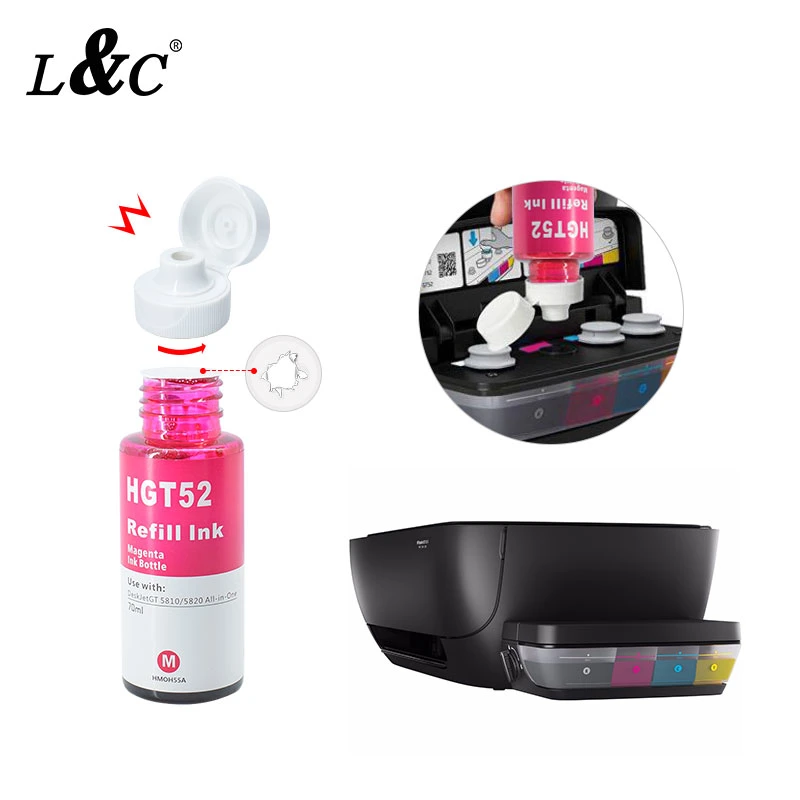 L&C Hot Selling Gt51 Dye Inks Custom Printing Service Ink for HP T380