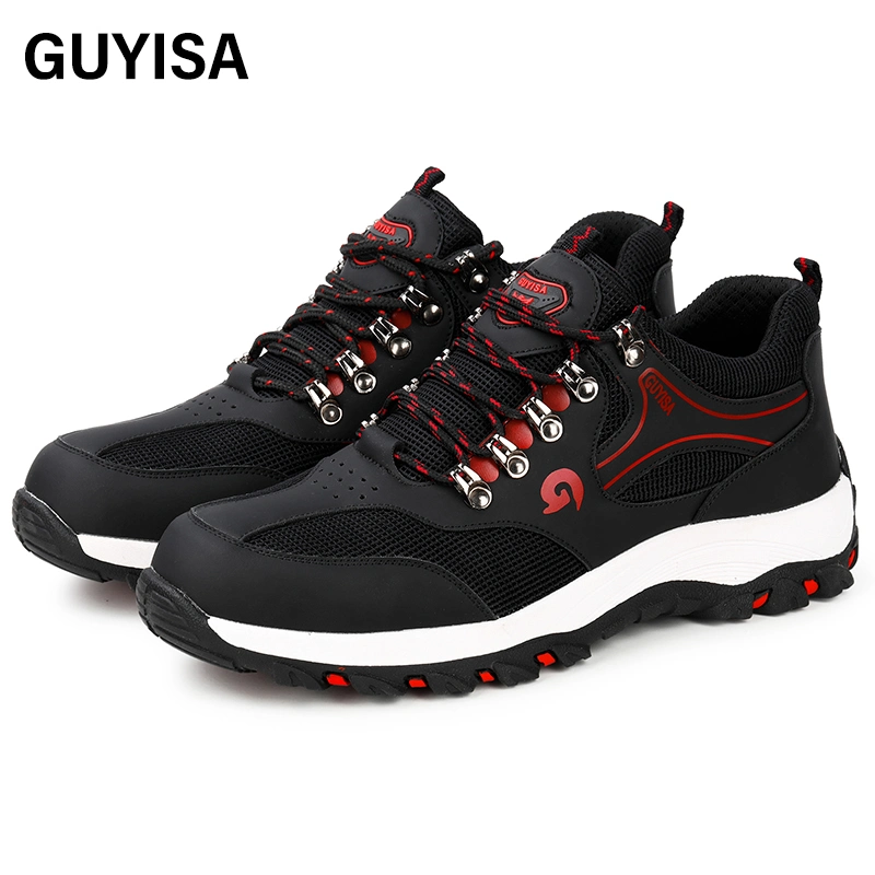 Guyisa Microfiber cuir+mesh tissu caoutchouc semelle extérieure été Chaussures de sécurité dans Égypte