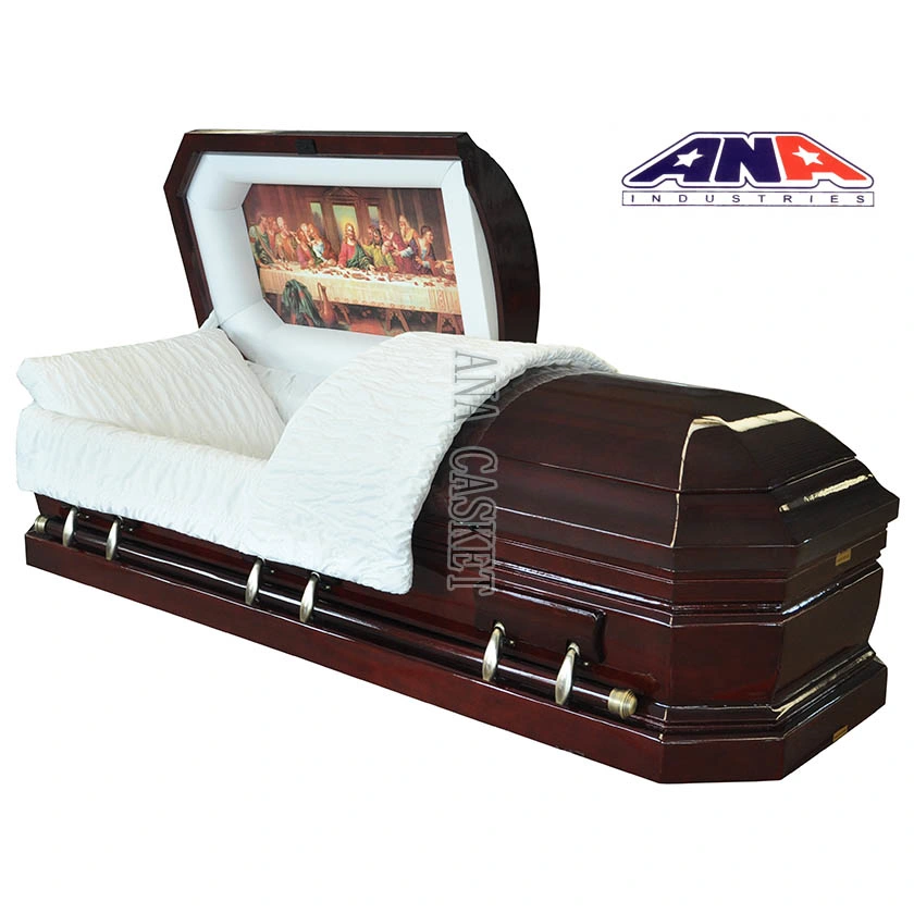 Ana Luxury Solid Poplar Funeral Wooden Casket