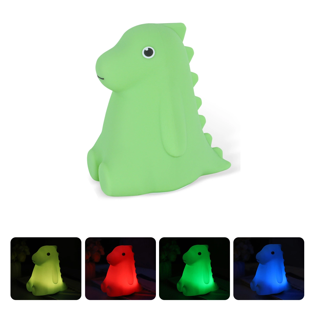 Colorido 3,7 V Silicon USB RGB Dinosaur Crianças Quarto Gift LED Luz de presença