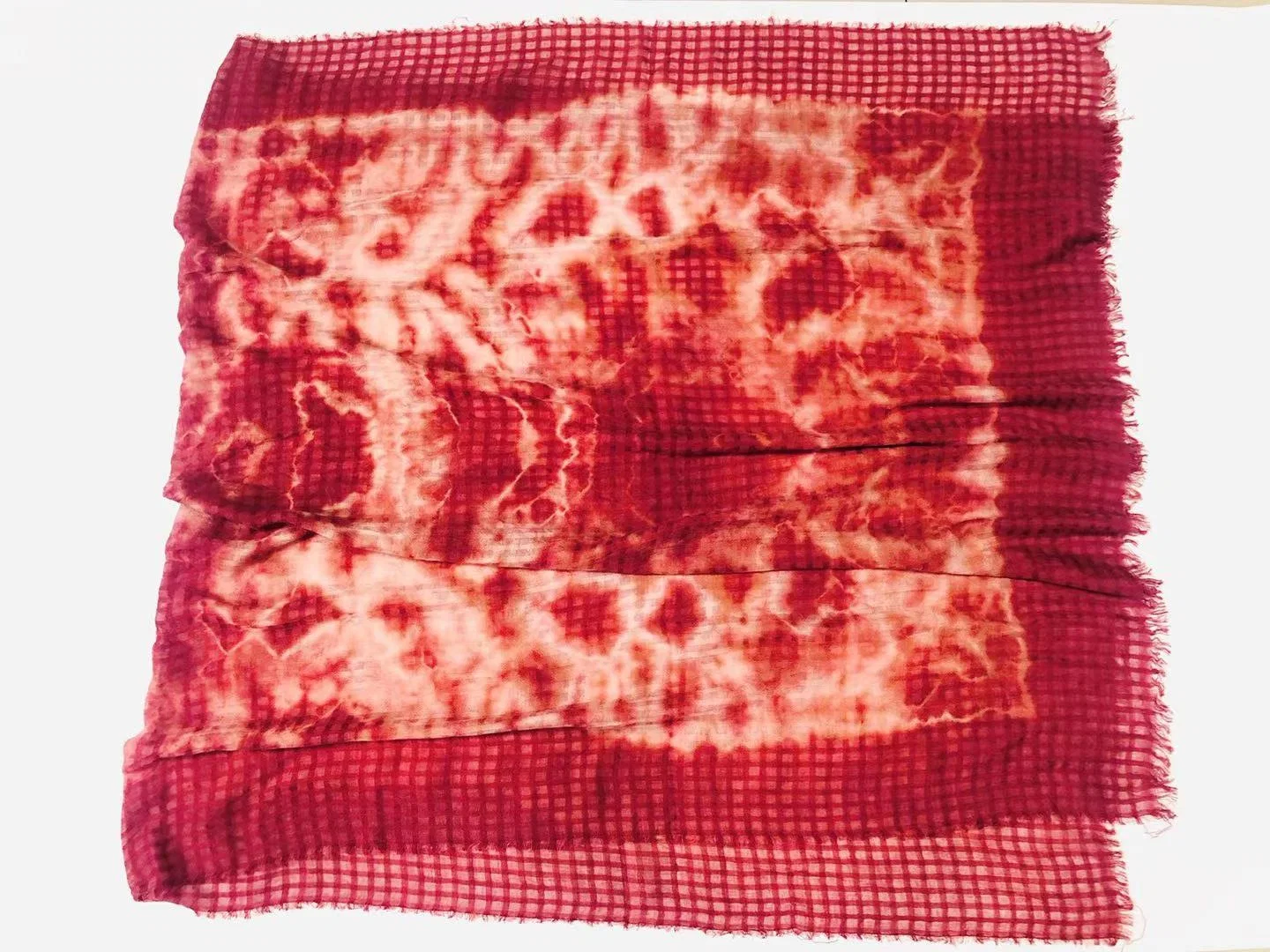 Ladies Fashion Red Tie Dye Scarf Viscose /Polyester Ruana Super Soft Shawl