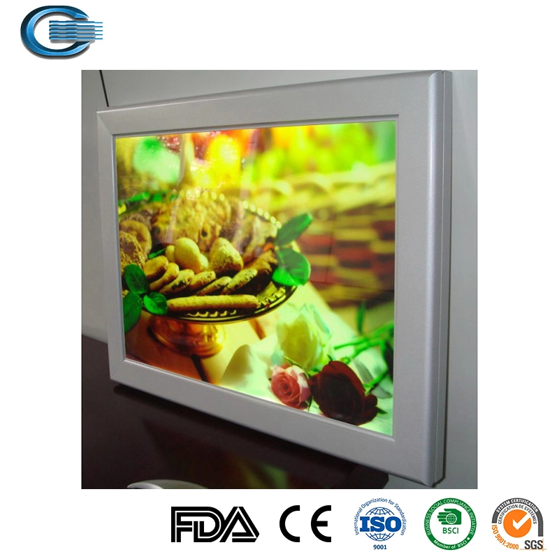 Cristal Huasheng Frameless Boîte à lumière LED pour panneau affichage publicitaire signe CRISTAL combiné Lightbox LED Panneau Snap Boîte à lumière Picture Frame