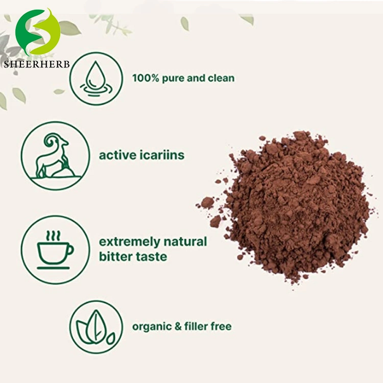 Pharmaceutical Grade Body Building Icariin 60% Powder Buy Bulk Epimedium Powder