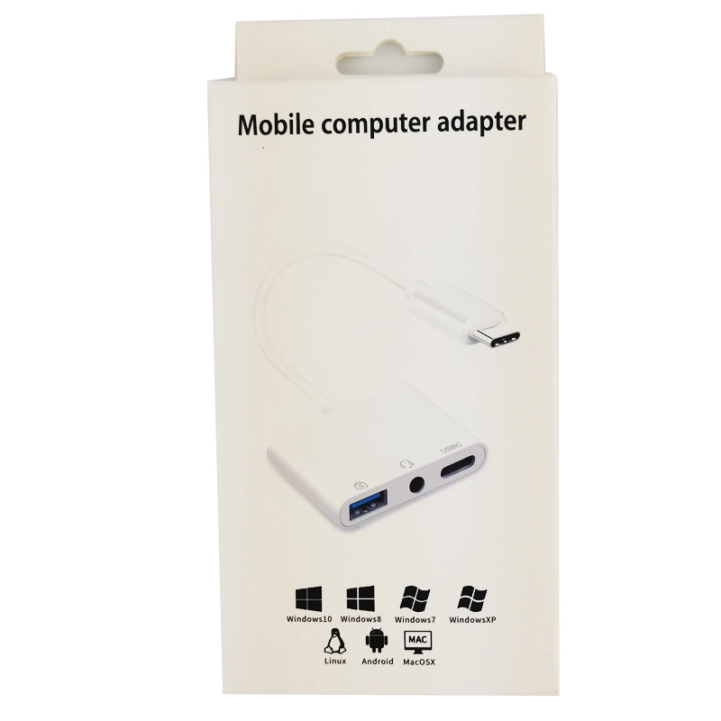 ANERA بيع ساخن 3 في 1 النوع C إلى 3.5 مم USB2.0 PD Charging External Audio Adapter USB TypeC Sound Card (بطاقة صوت USB