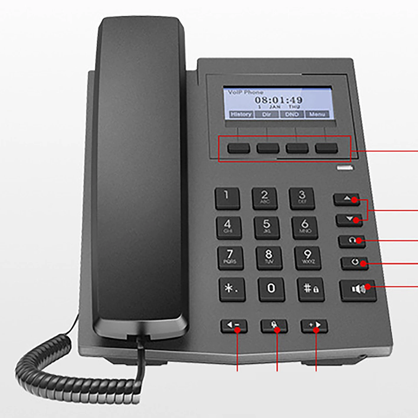 Einsteigermodell für Grundentwurf OEM Poe VoIP IP-Telefon