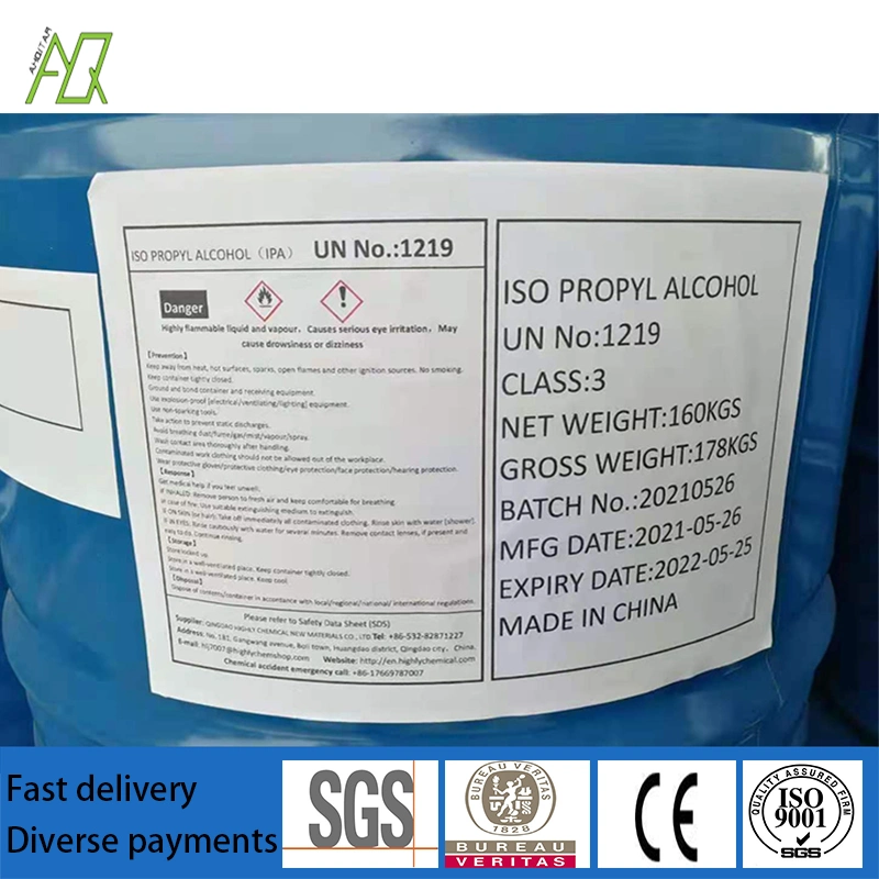 No CAS 67-63-0 IPA Alcool isopropylique Isopropanol utilisé pour produire de triisopropyl phosphite