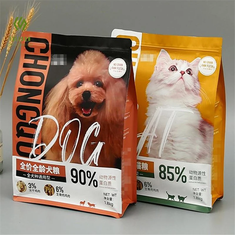 Custom Logo Printed Resealable Pet Treat Food Stand up Zipper Pouch Bag for Pet Food Packaging