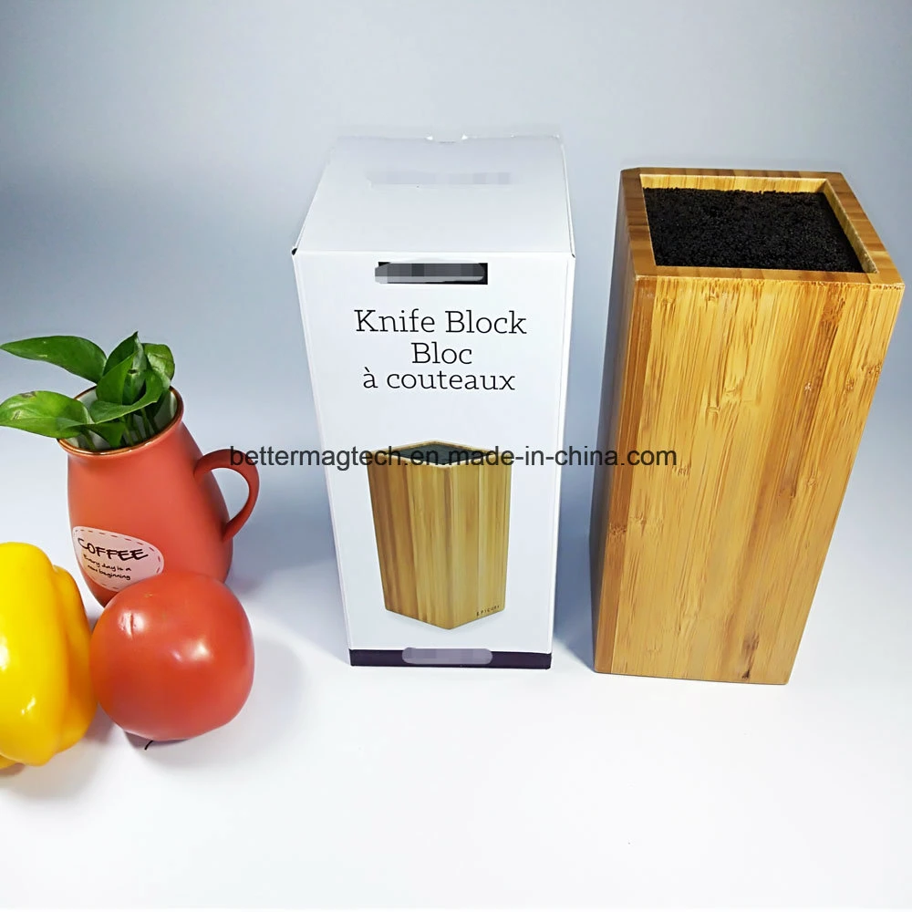 Universal Bamboo Knife Block Set with Removable Rods for Sale