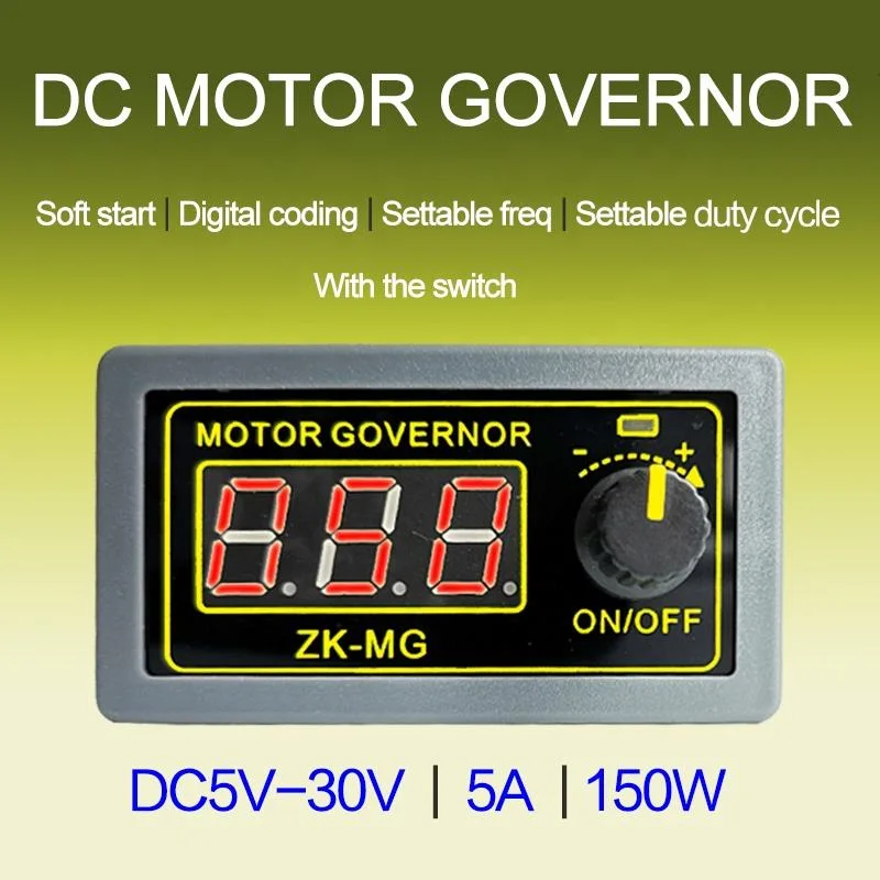 Bajo precio 12V 24V 5a Controlador de motor DC 12V DC Controlador de velocidad del motor de visualización digital de frecuencia de la relación de derecho de atenuación de LED