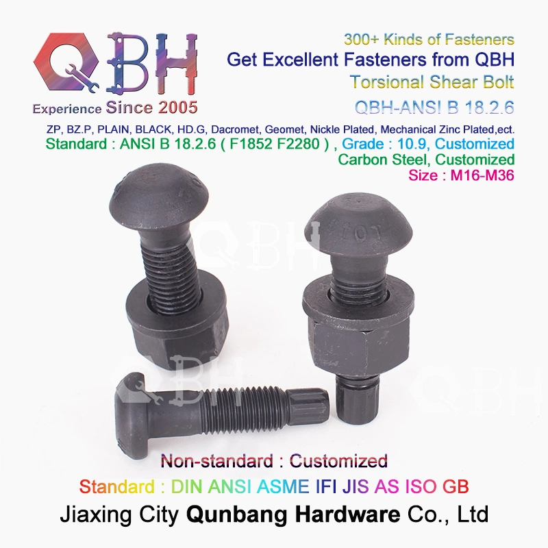 Qbh Customized Torsional Shear Tension Control Tc Bolt Nut Washer Railroad Hardware