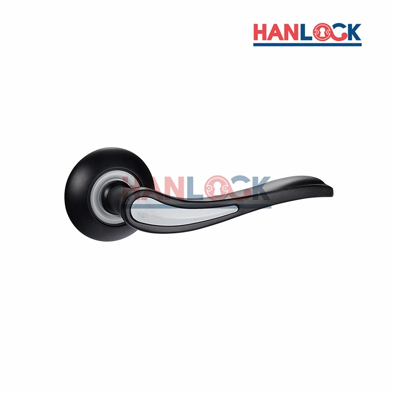 Twisted Shape Heavy Duty Leverset Lockset Aluminium Black/Silver Door Handle